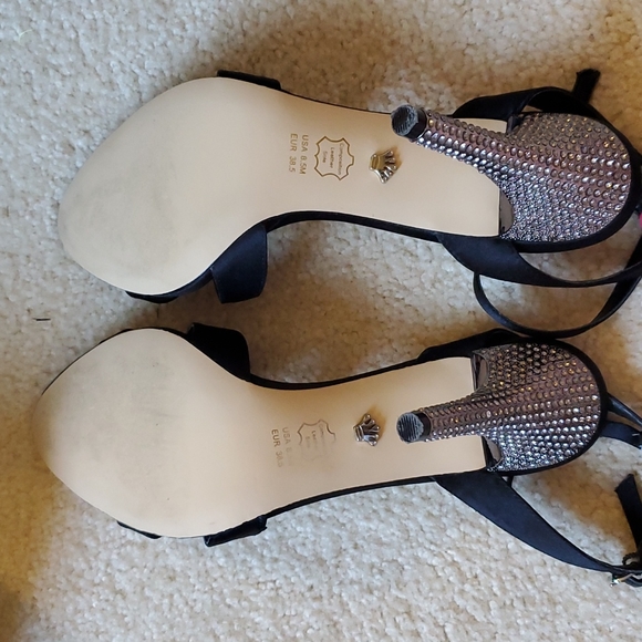 Nina Meryly Black and Silver Rhinestone Heels - Picture 7 of 7